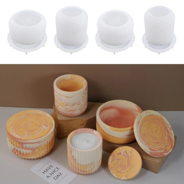 Khuôn thạch cao - resin trơn, sọc có nắp
