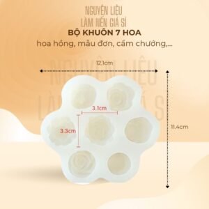 Khuôn làm nến 7 bông hoa