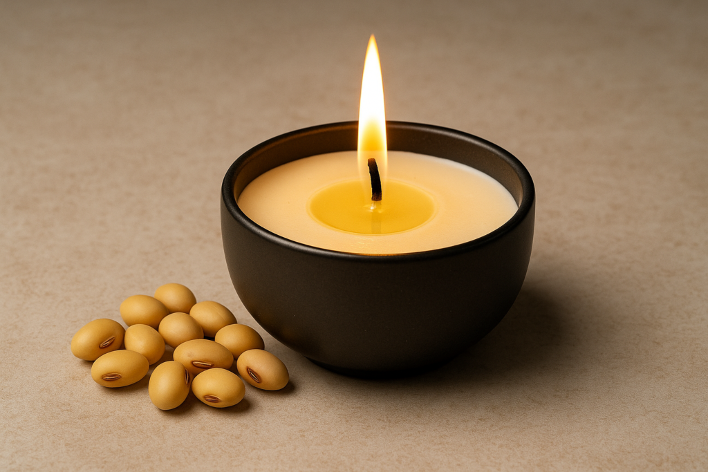 Nến cúng làm từ sáp nành và hạt đậu nành nguyên liệu