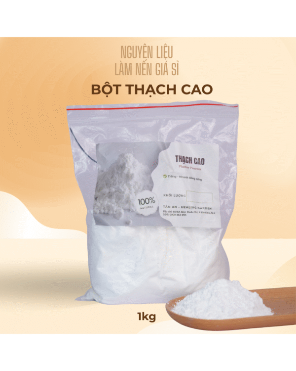 Bột thạch cao 1kg – Nguyên liệu làm nến, tượng trang trí