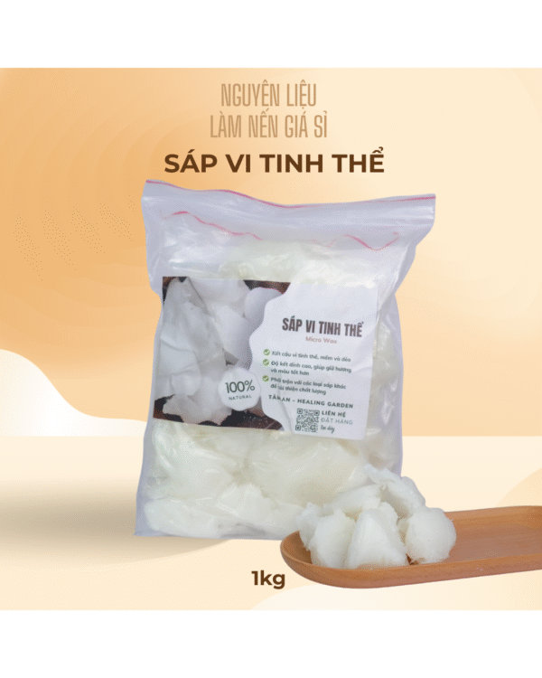 Sáp vi tinh thể 1kg – Nguyên liệu làm nến thơm cao cấp