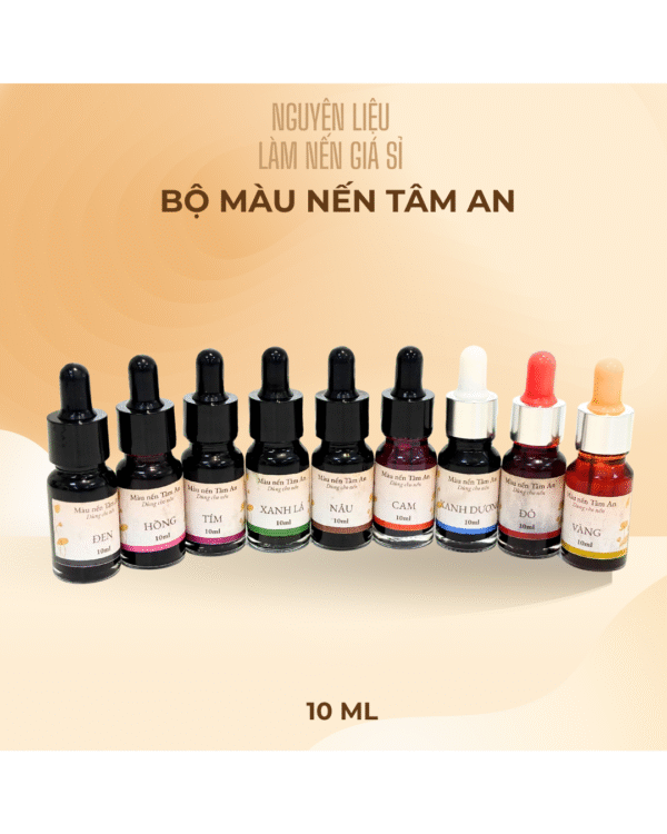 Bộ màu nến Tâm An gồm 9 màu cơ bản
