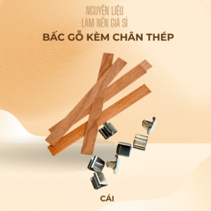 Bấc Gỗ Kèm Chân Thép – Phụ Kiện Làm Nến Handmade Cao Cấp