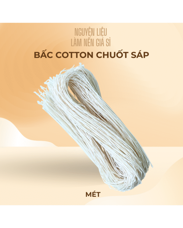 Bấc Cotton Chuốt Sáp Làm Nến Handmade (Bán Theo Mét)