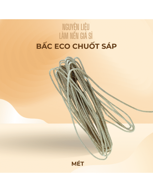 Bấc Eco chuốt sáp sẵn, cháy đều, ít khói, an toàn và thân thiện môi trường. Mua ngay tại Nguyên Liệu Làm Nến Giá Sỉ với giá tốt nhất!