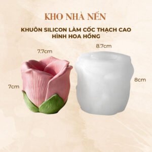 KHUÔN SILICON LÀM CỐC THẠCH CAO HÌNH HOA HỒNG