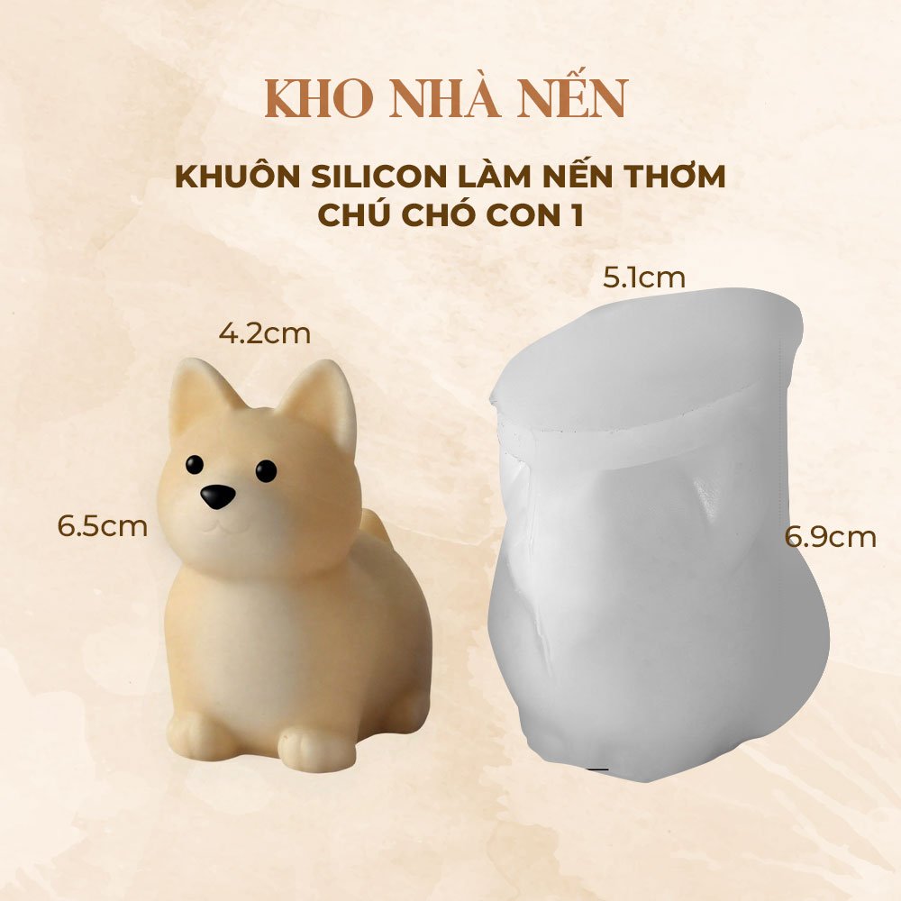 KHUÔN SILICON LÀM NẾN TẠO HÌNH CHÚ CHÓ CON 1