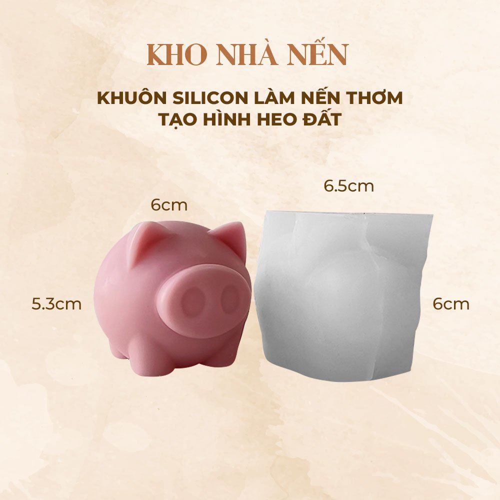 KHUÔN SILICON LÀM NẾN THƠM TẠO HÌNH HEO ĐẤT