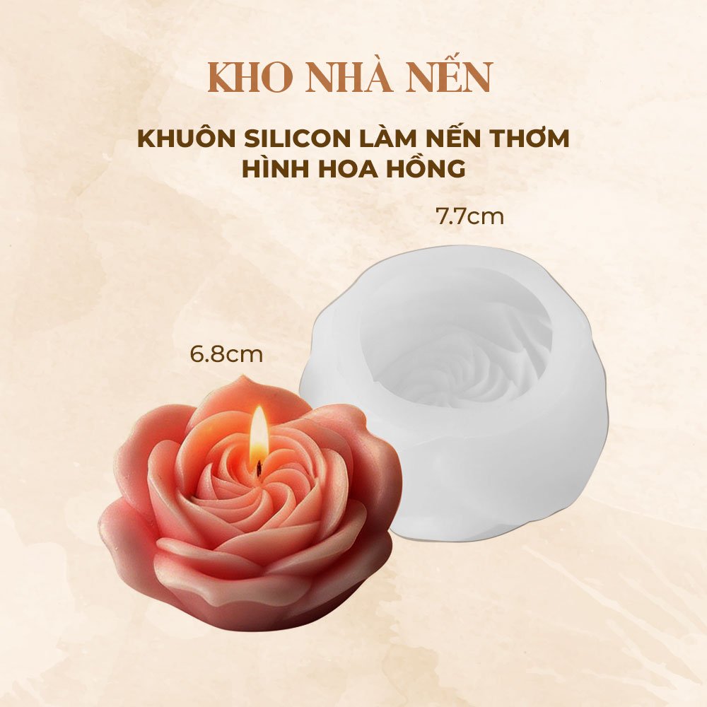 KHUÔN SILICON NẾN THƠM HOA HỒNG 2
