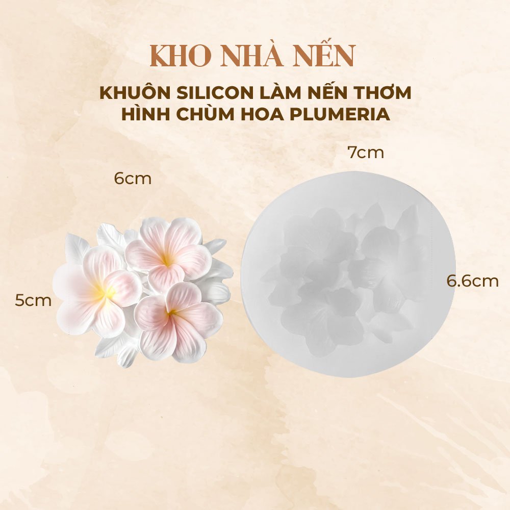 KHUÔN SILICON LÀM NẾN HÌNH CHÙM HOA PLUMERIA