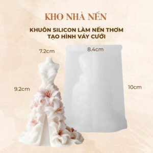 KHUÔN SILICON LÀM NẾN THƠM TẠO HÌNH VÁY CƯỚI