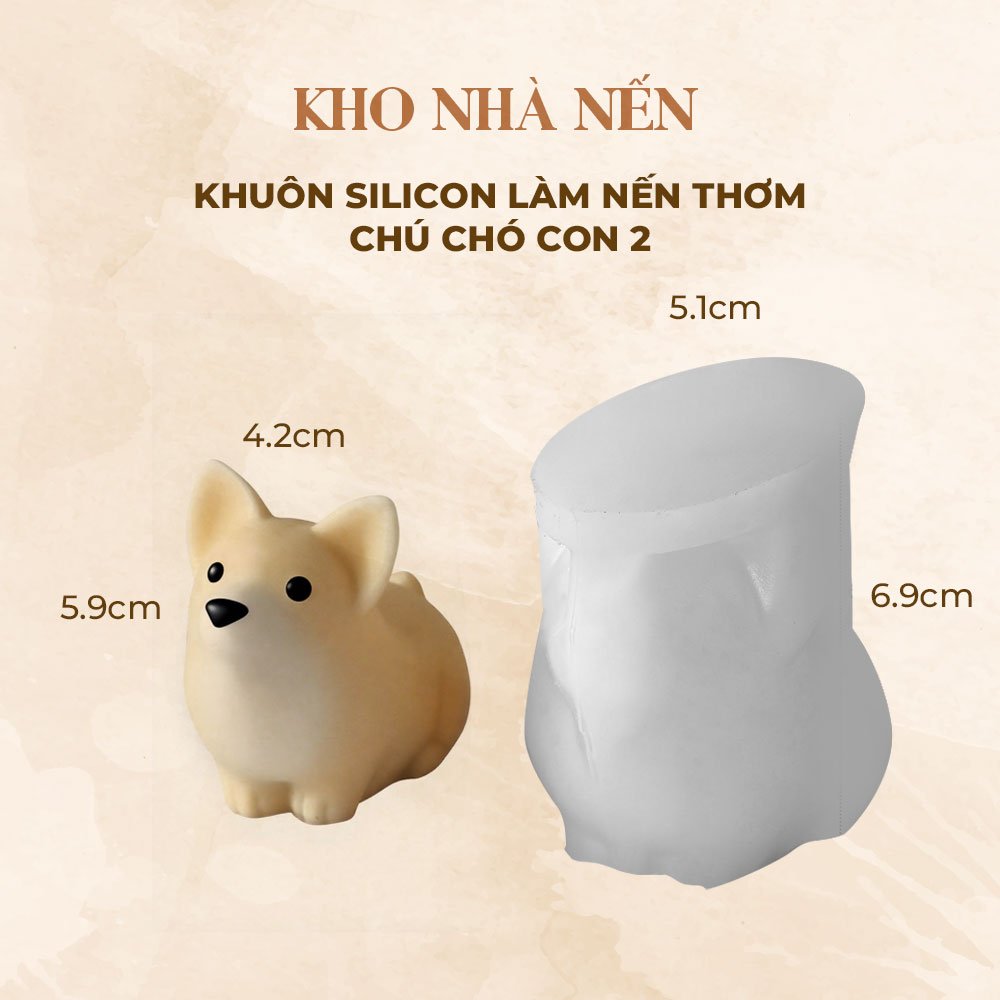 KHUÔN SILICON LÀM NẾN TẠO HÌNH CHÚ CHÓ CON 2