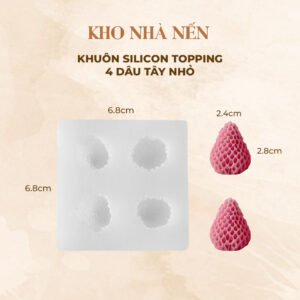 KHUÔN SILICON LÀM TOPPING 4 DÂU TÂY NHỎ