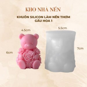 KHUÔN SILICON LÀM NẾN THƠM GẤU HOA 1