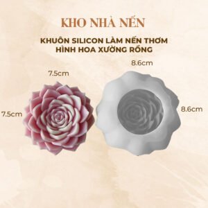 KHUÔN SILICON LÀM NẾN THƠM HÌNH HOA XƯƠNG RỒNG